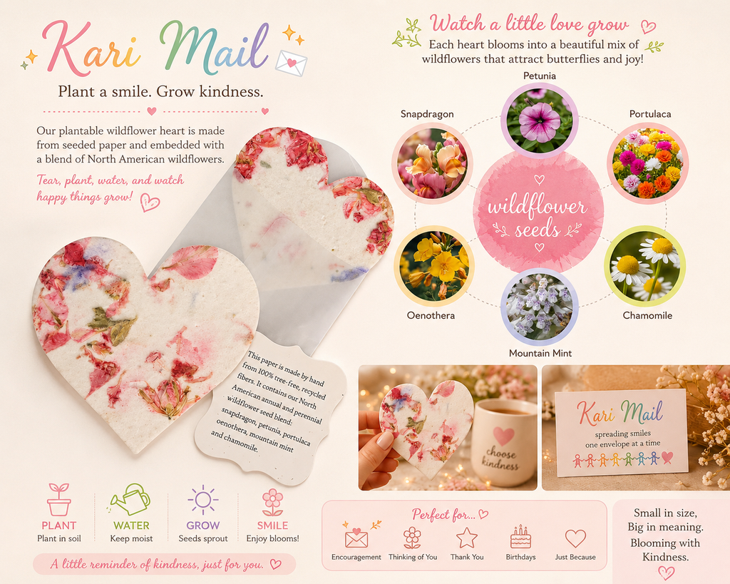 Mystery Treasure ~ Plantable Wildflower Heart Seed Paper