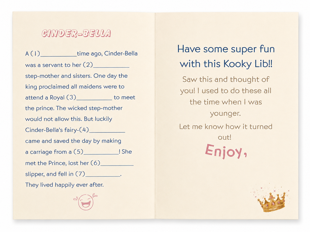 Kid's Kooky Lib Card - CinderBella