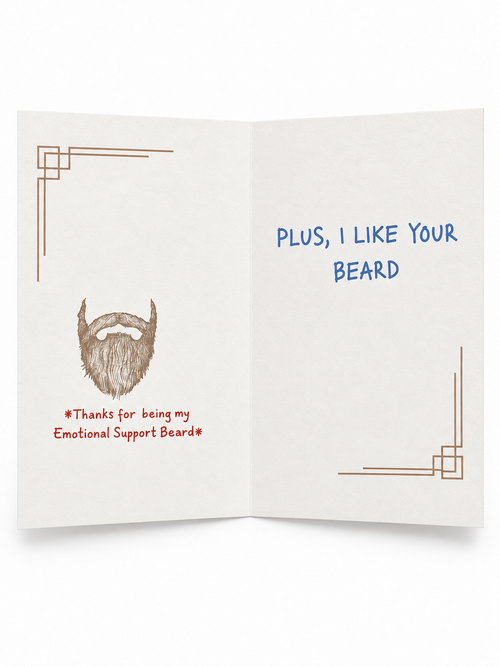 Ale I Need Is Love and a Beard greeting card full inside view