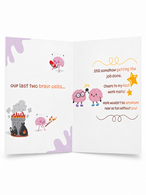Best Work Mate greeting card full inside view