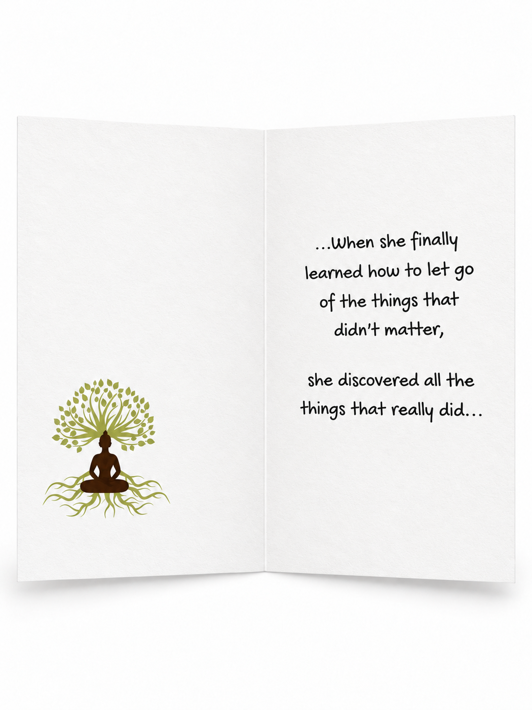 Breathe In Let Go greeting card full inside view