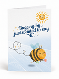 Buzzing By folded greeting card front