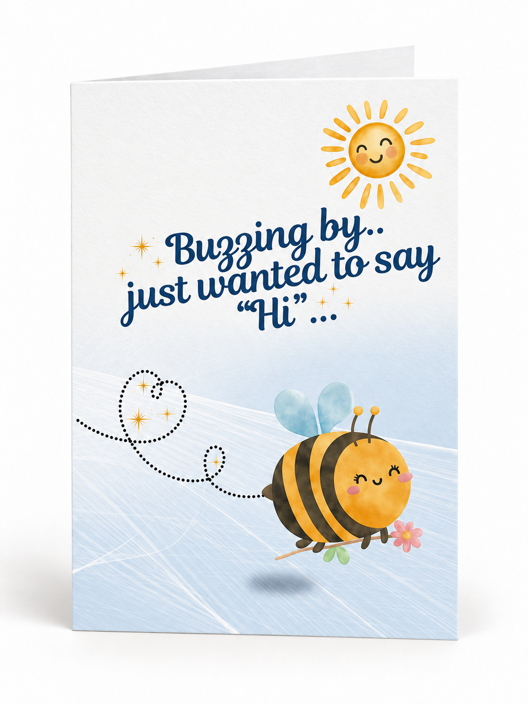 Buzzing By folded greeting card front