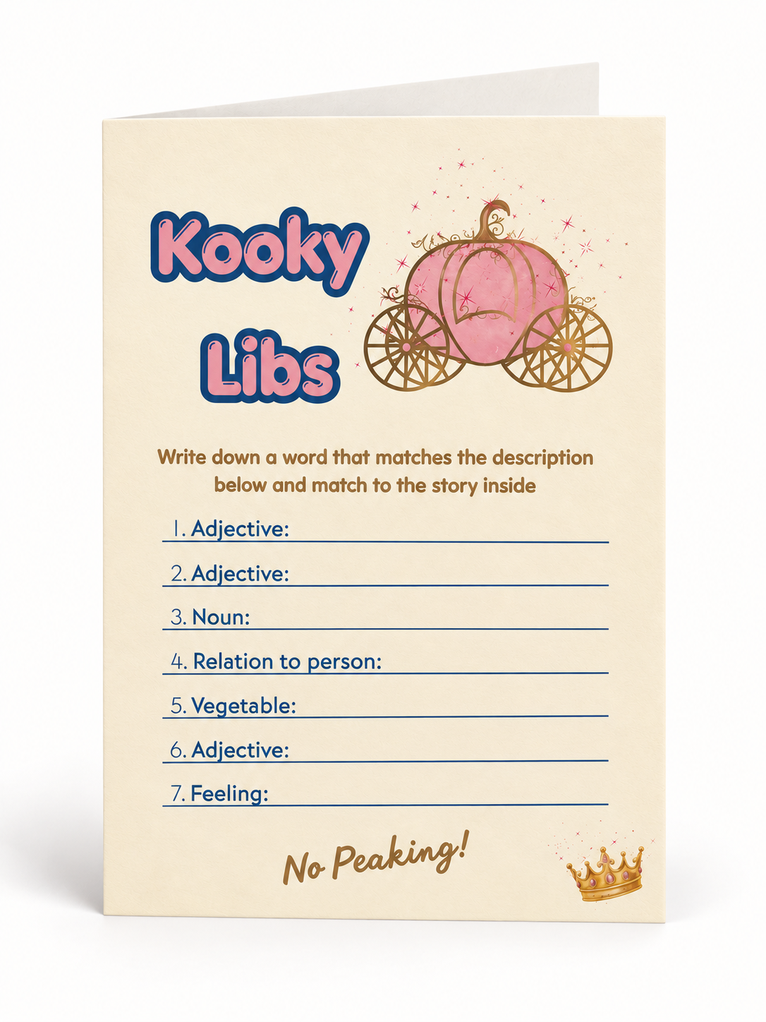 Kid's Kooky Lib CinderBella card front