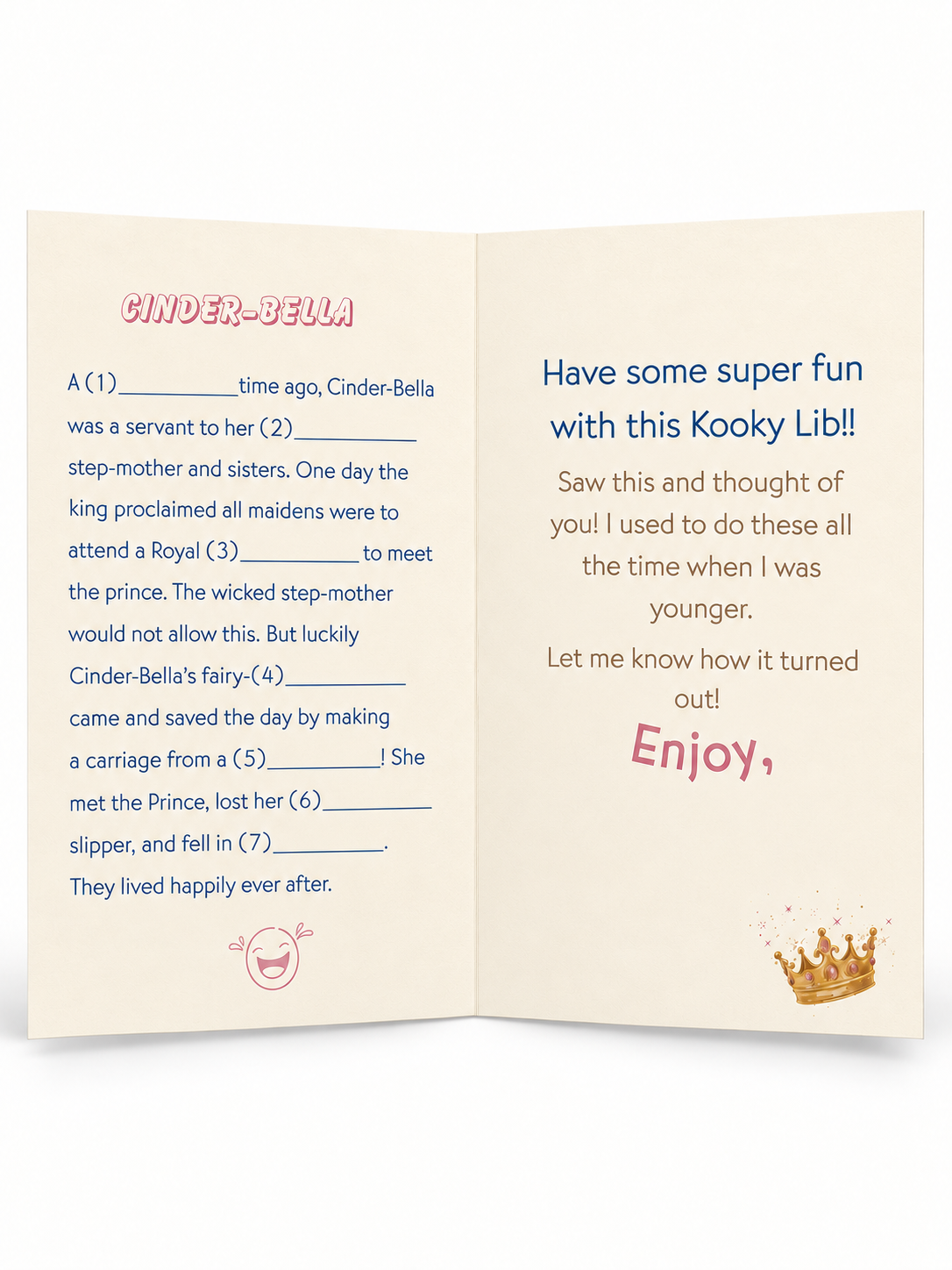 Kid's Kooky Lib CinderBella card inside