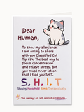 Dear Human Classified Cat Tip 24 folded greeting card front