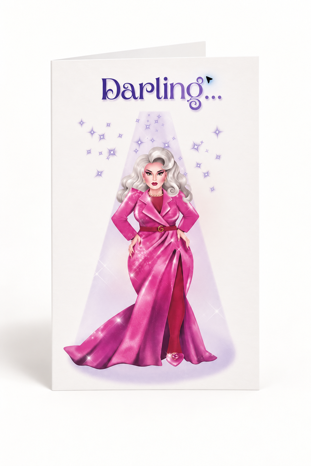 Darling Glam Performance folded greeting card front