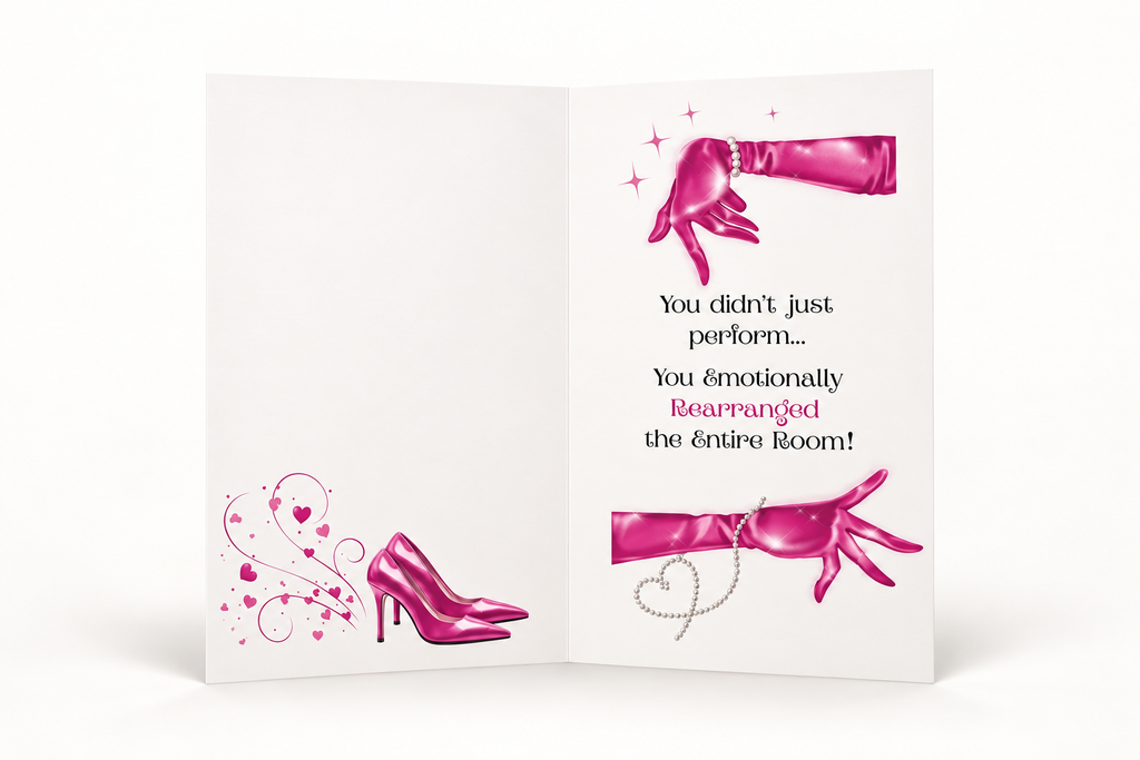 Darling Glam Performance greeting card full inside view