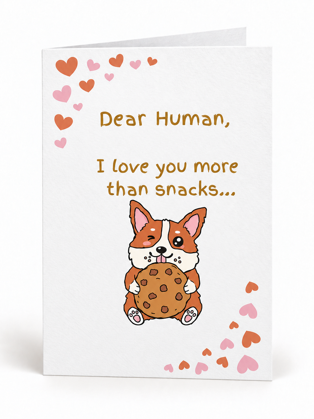 Dear Human Corgi Lies folded greeting card front