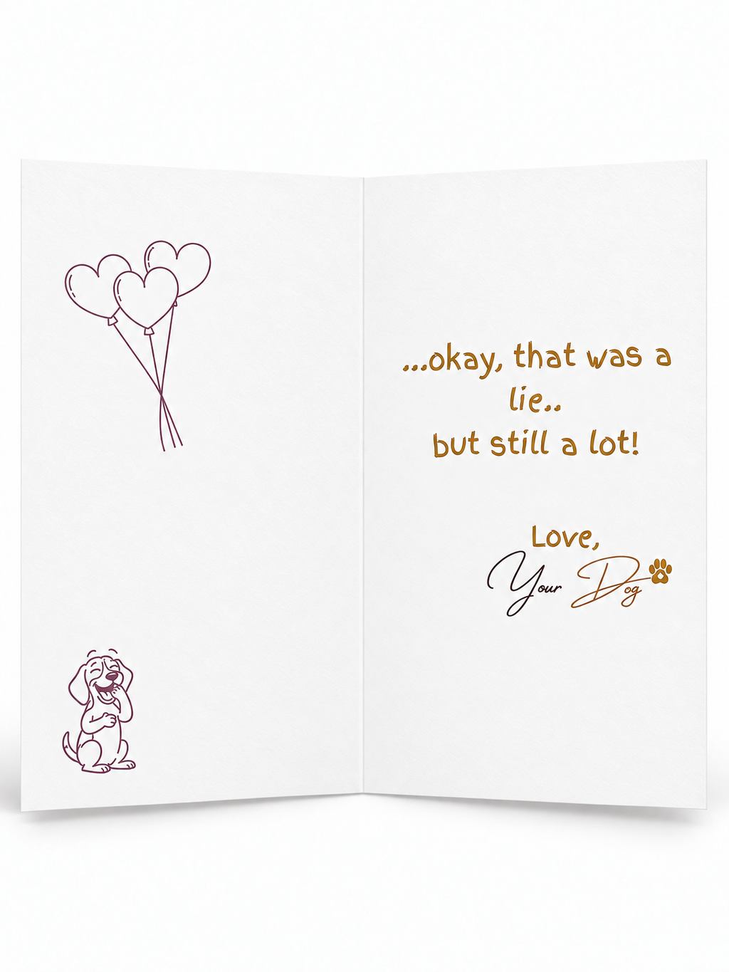 Dear Human Corgi Lies greeting card full inside view