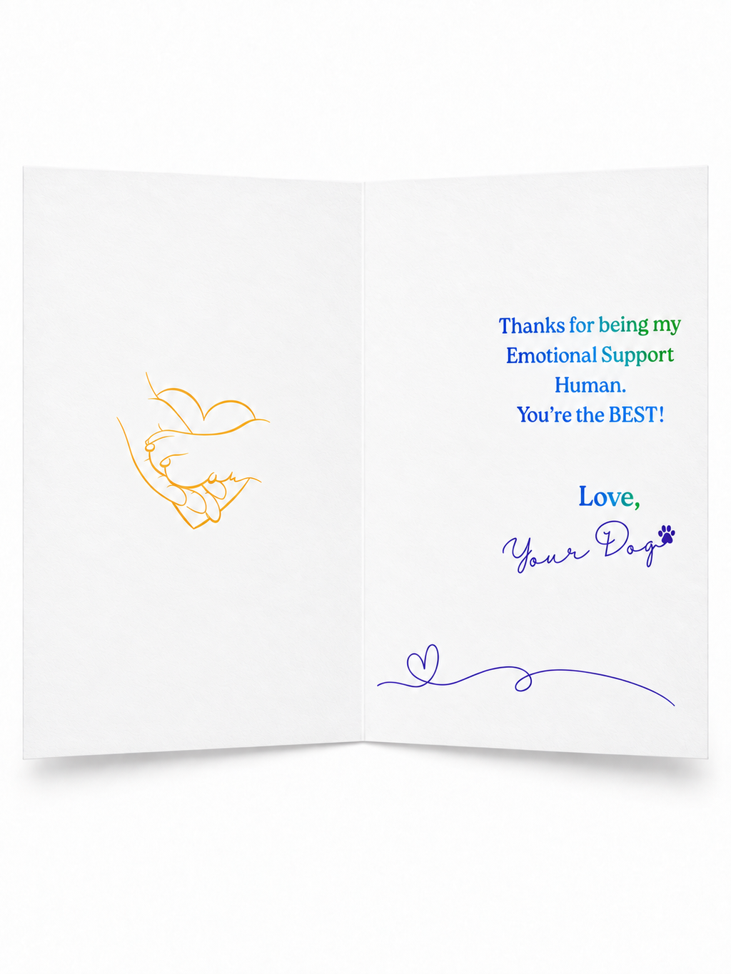 Dear Human If Dogs Could Text greeting card open inside