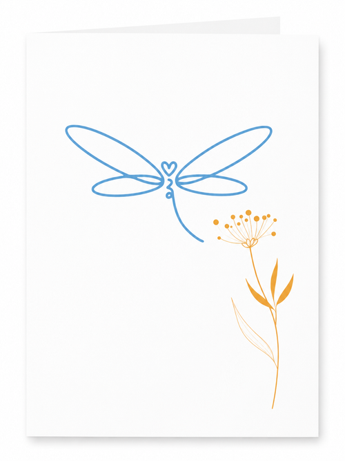Kari Mail Dragonfly Wishes blank greeting card front