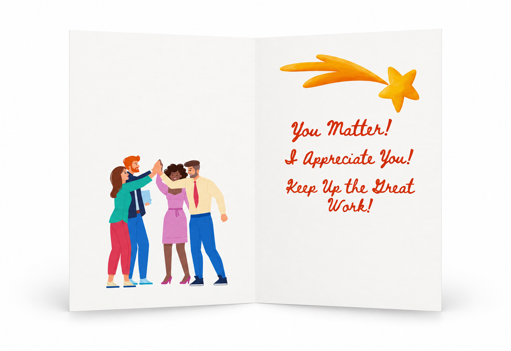 Employee Appreciation greeting card full inside view
