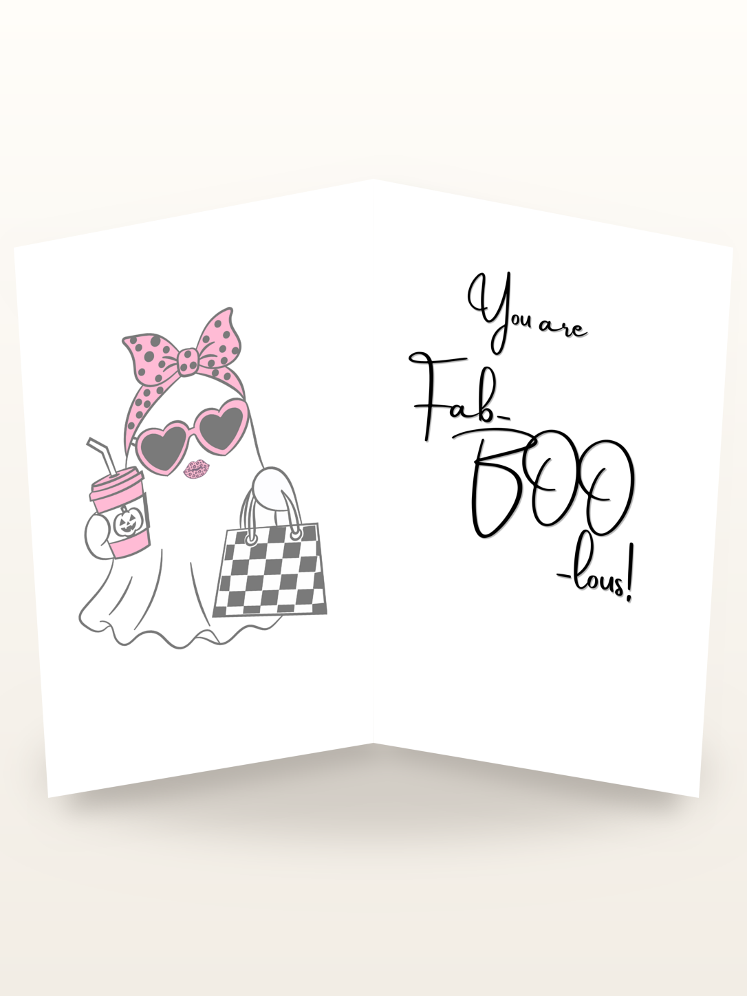 You Are Fab-BOO-lous Halloween Card inside