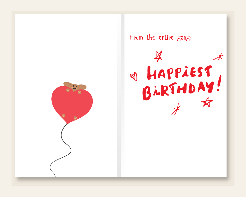 From the Entire Gang birthday card inside