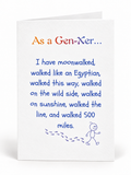 Gen X Humor folded greeting card front