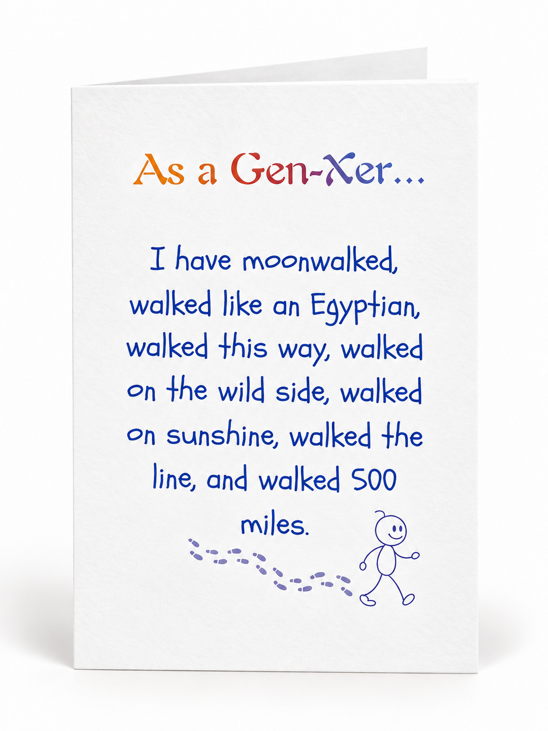 Gen X Humor folded greeting card front