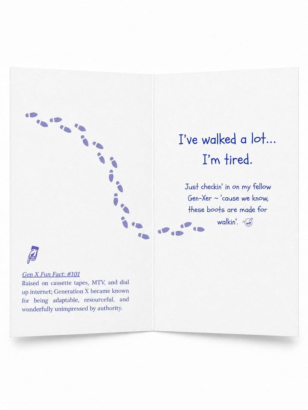 Gen X Humor greeting card full inside view