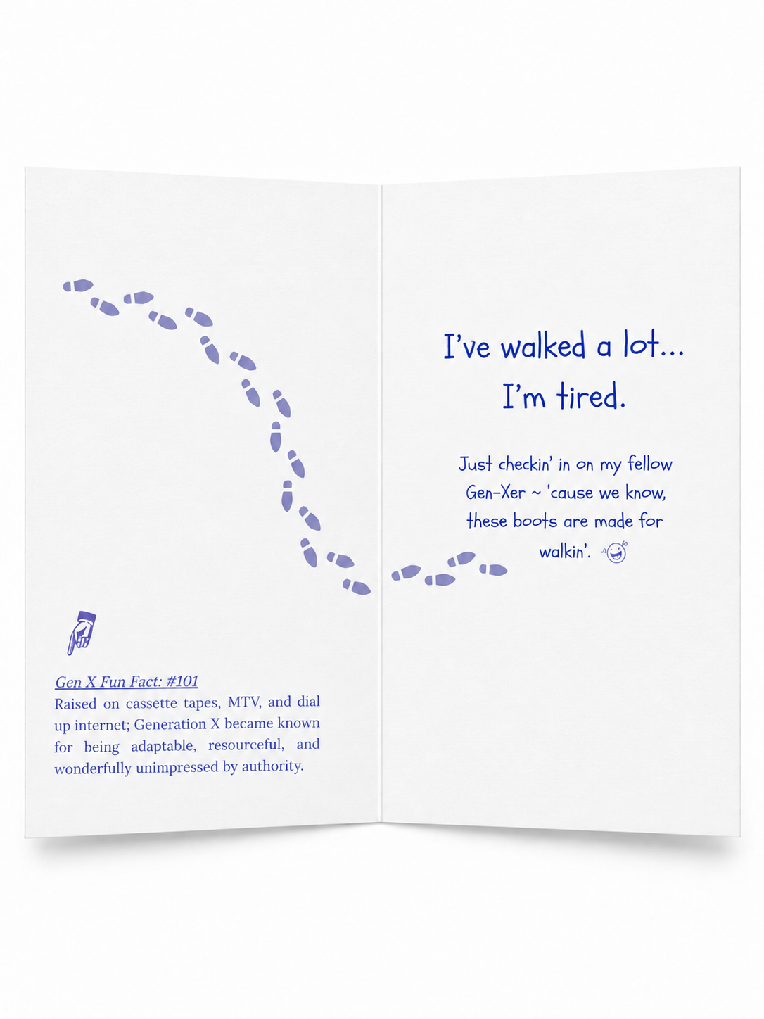 Gen X Humor greeting card full inside view