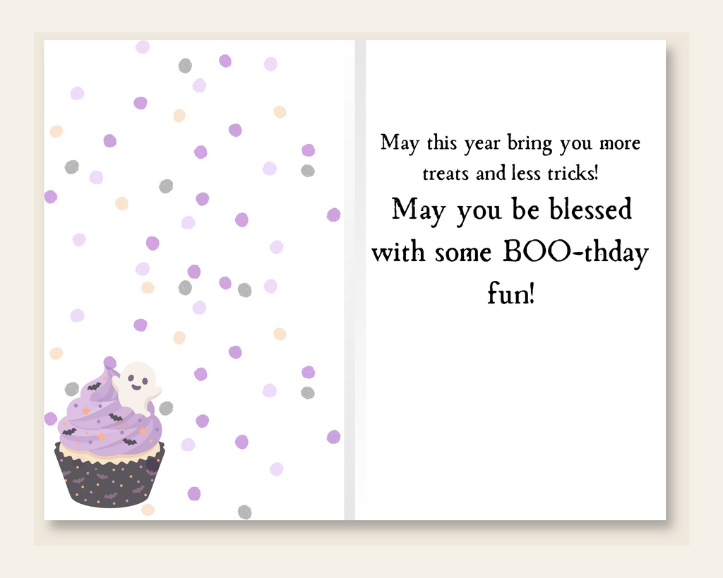 Happy BOO-thday birthday card inside