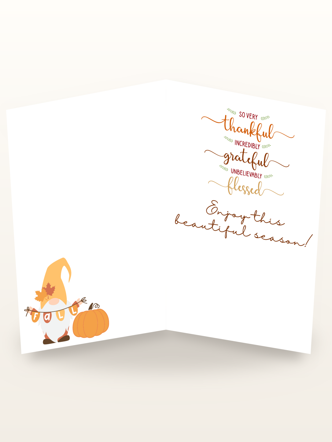 Hello Pumpkin Fall Card inside