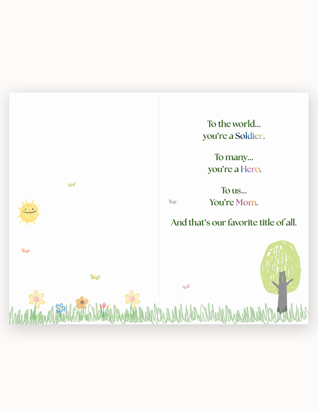 Military Mom greeting card inside