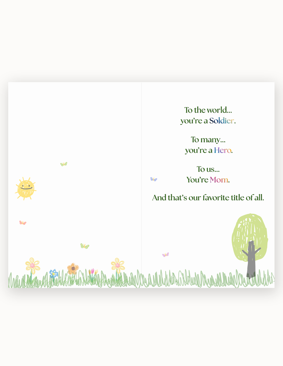 Military Mom greeting card inside