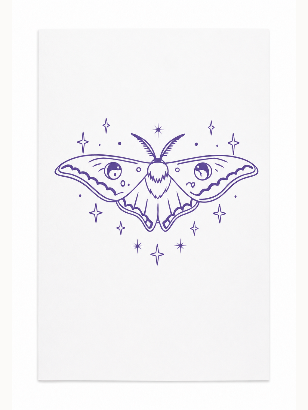 Kari Mail Moon Moth blank greeting card front