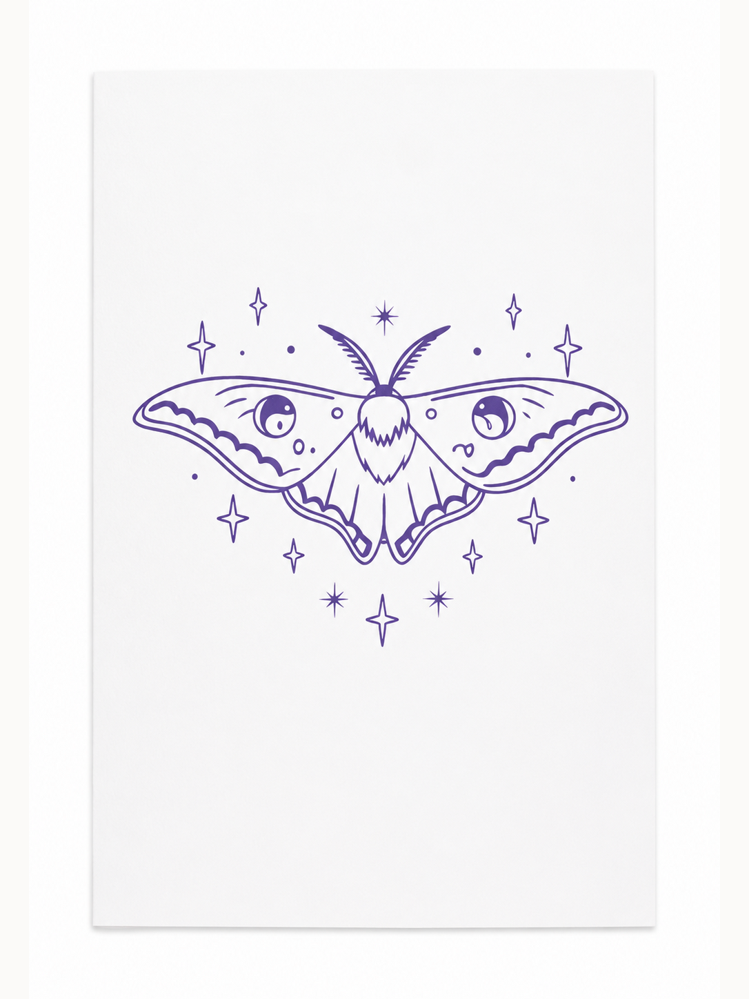 Kari Mail Moon Moth blank greeting card front
