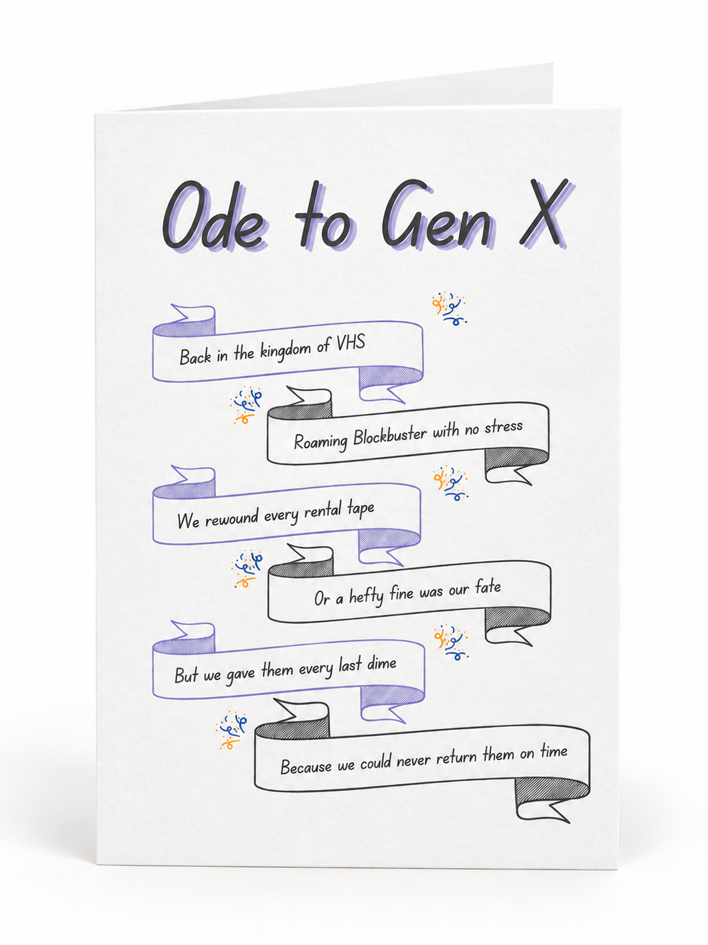 Ode to Gen X folded greeting card front