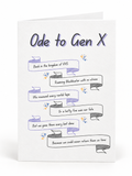 Ode to Gen X folded greeting card front