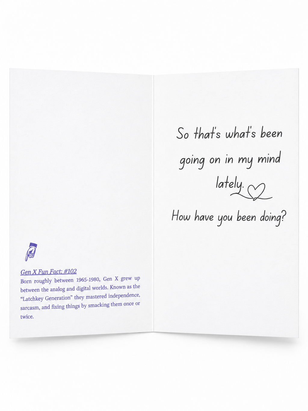 Ode to Gen X greeting card full inside view