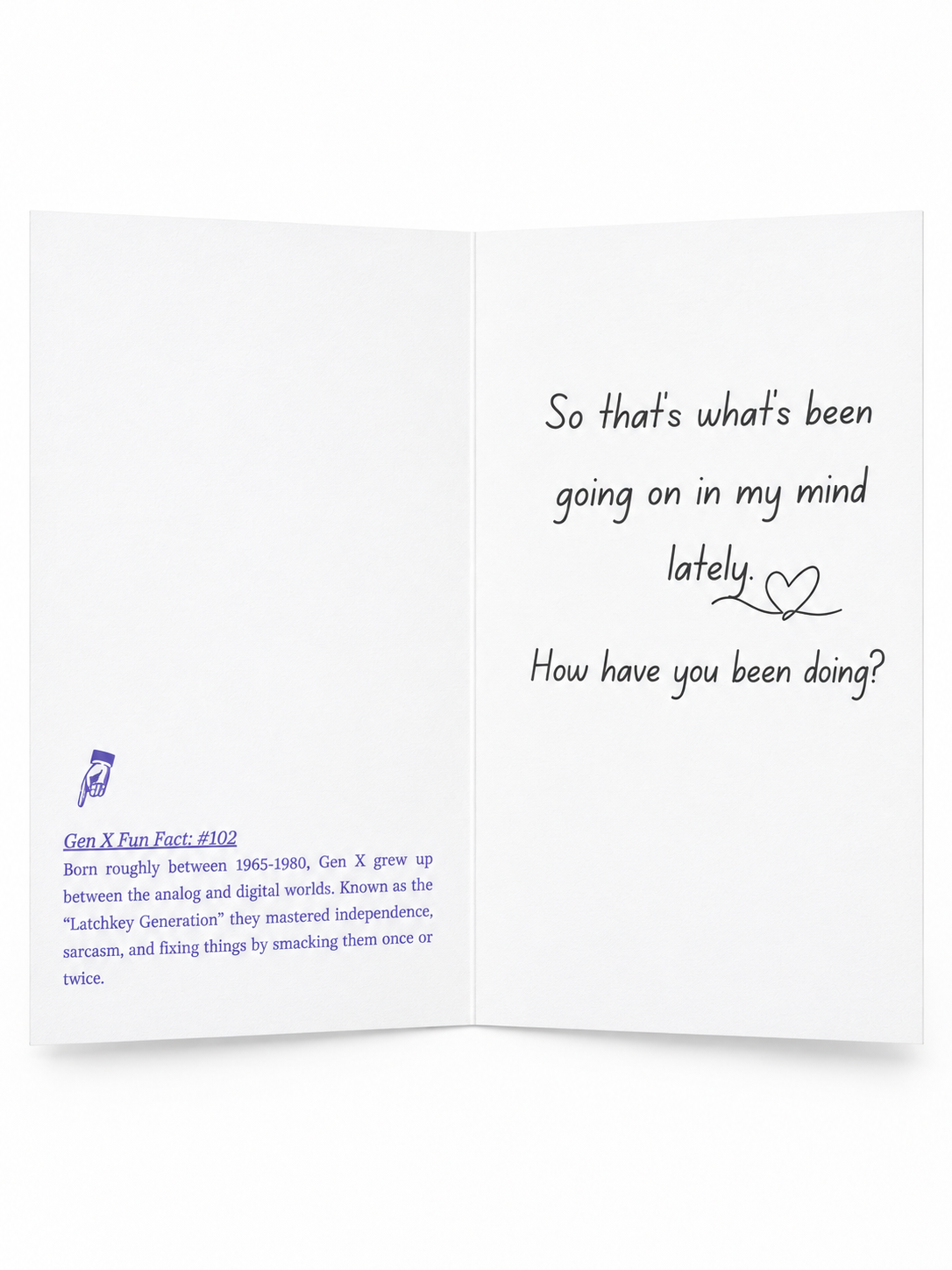 Ode to Gen X greeting card full inside view