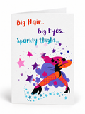 Sparkly Thighs Fabulous Chaos greeting card front