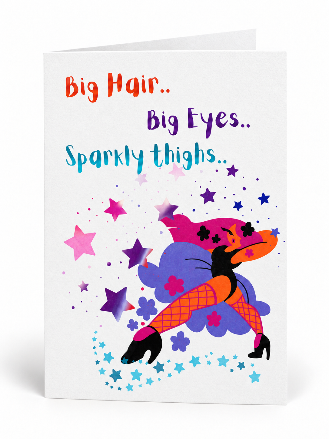 Sparkly Thighs Fabulous Chaos greeting card front