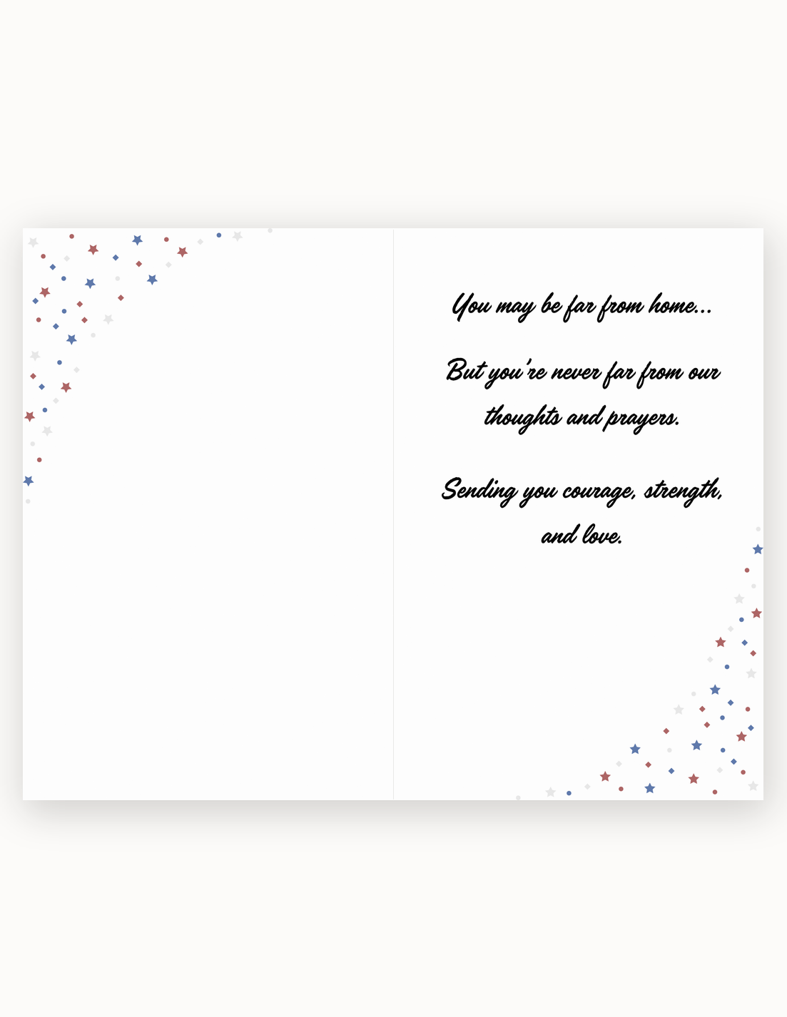 Strength military greeting card inside