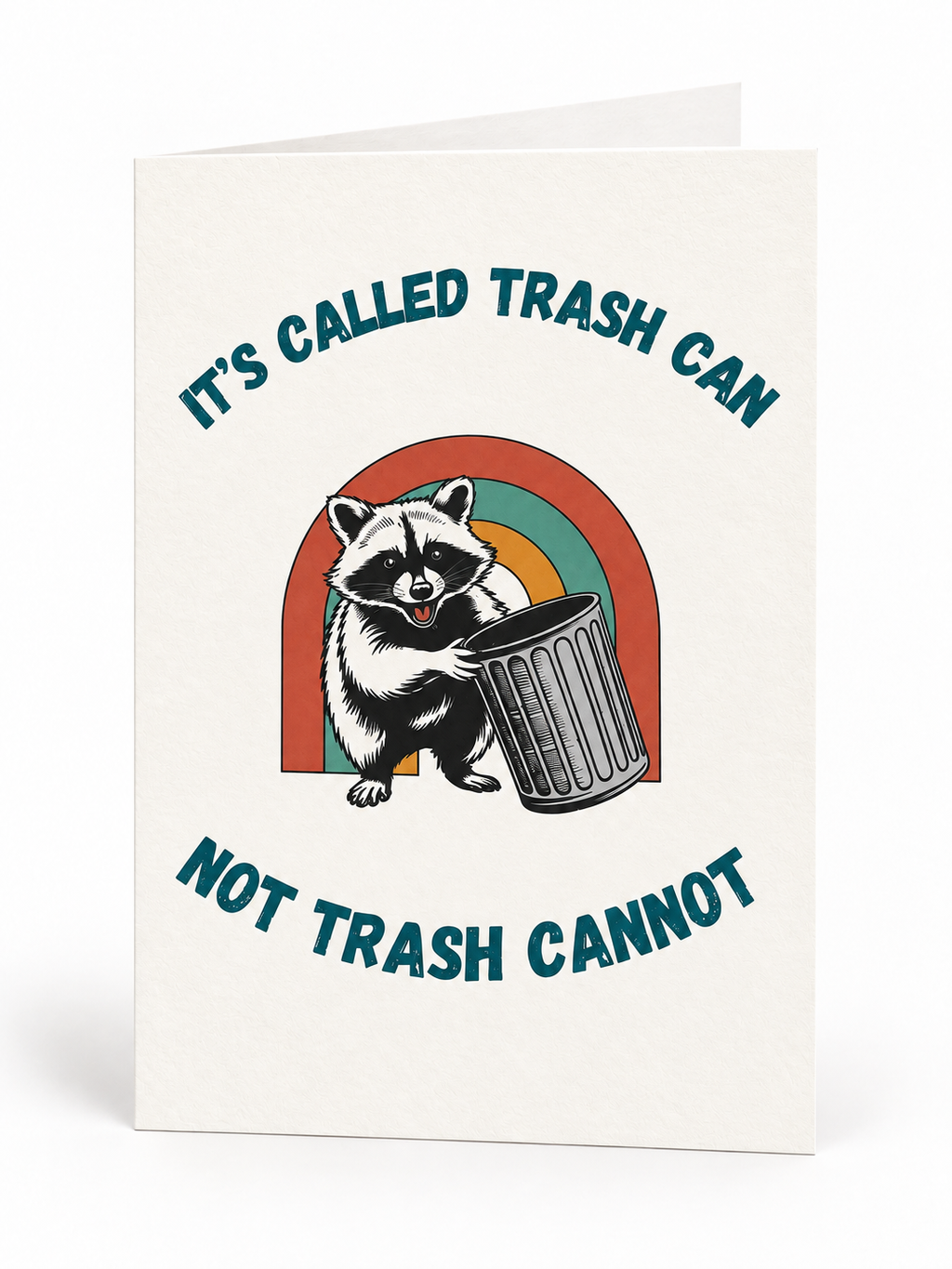 Trash Can folded greeting card front