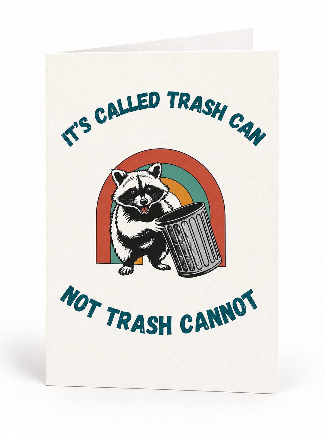 Trash Can folded greeting card front