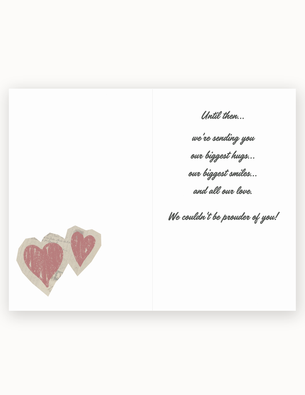 We'll Be Waiting military greeting card inside