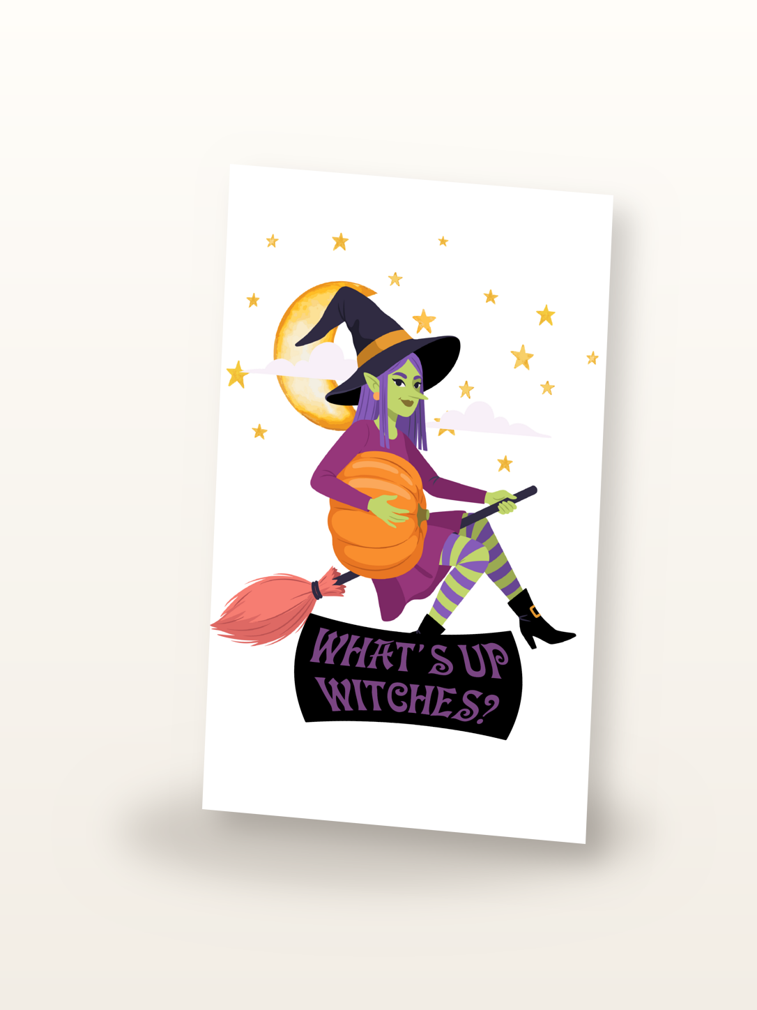 What's Up Witches? Halloween Card front