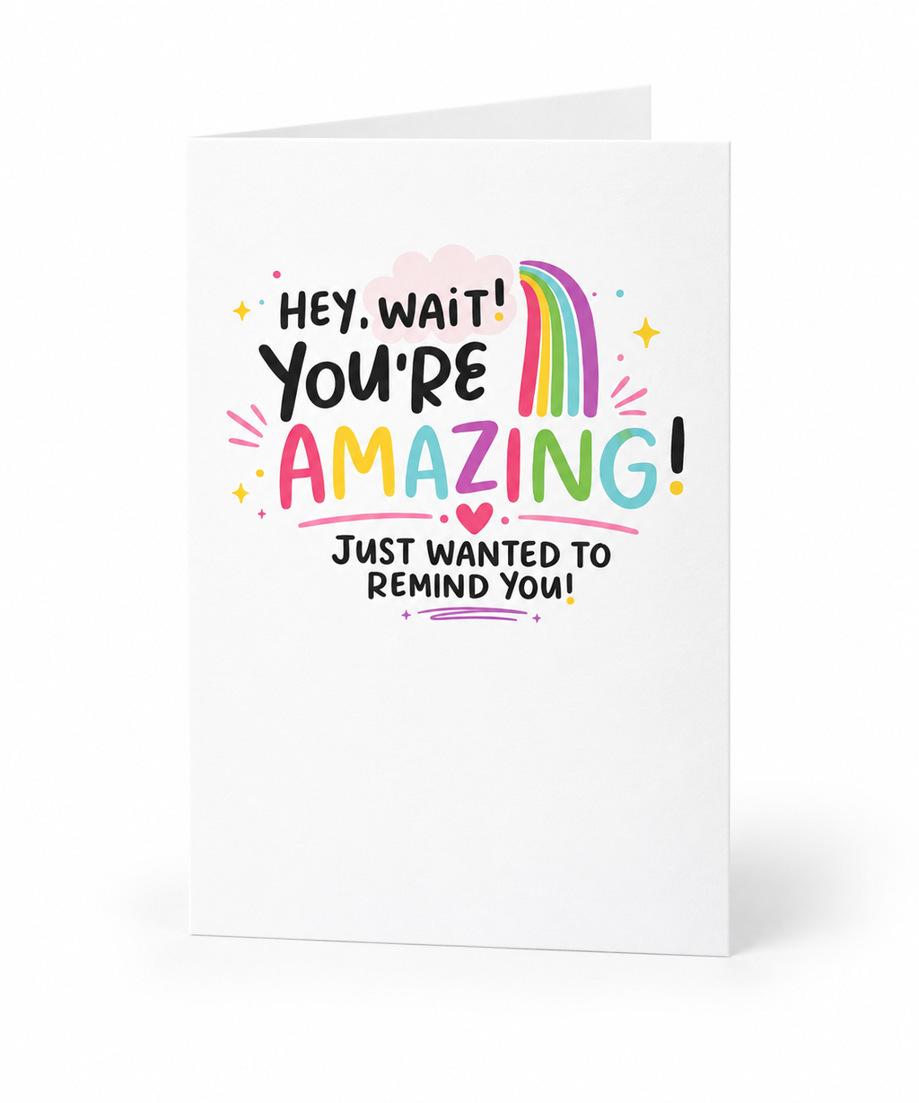You're Amazing folded greeting card front